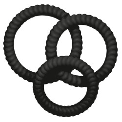 You2Toys Lot de 3 cockrings silicone Lust Noirs